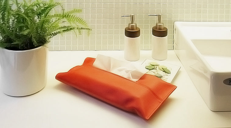 TEES FACTORY 日本製 可掛式皮革紙巾盒