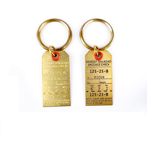 PICUS 日本黃銅精品 復古鐵道車票銅製鎖匙扣 LUGGAGE TAG KEY-HOLDER