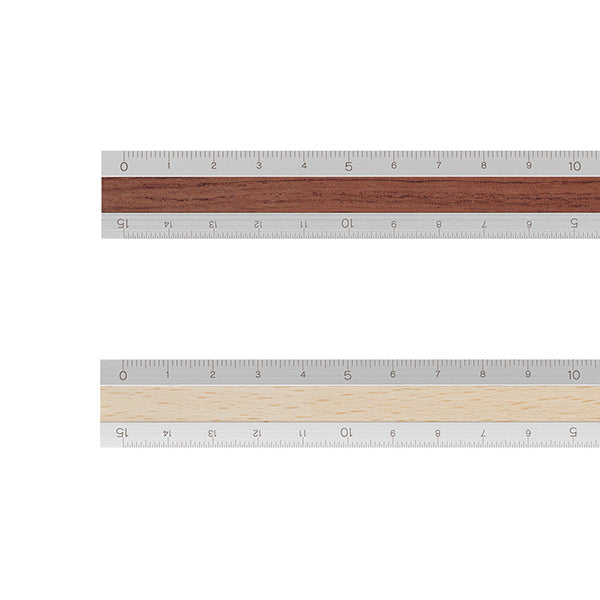 MIDORI鋁製木量尺 定規＜15cm＞ 繪圖用 3色