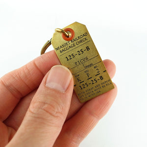 PICUS 日本黃銅精品 復古鐵道車票銅製鎖匙扣 LUGGAGE TAG KEY-HOLDER