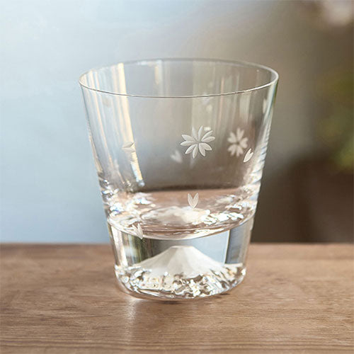 田島硝子 櫻花版 富士山玻璃杯