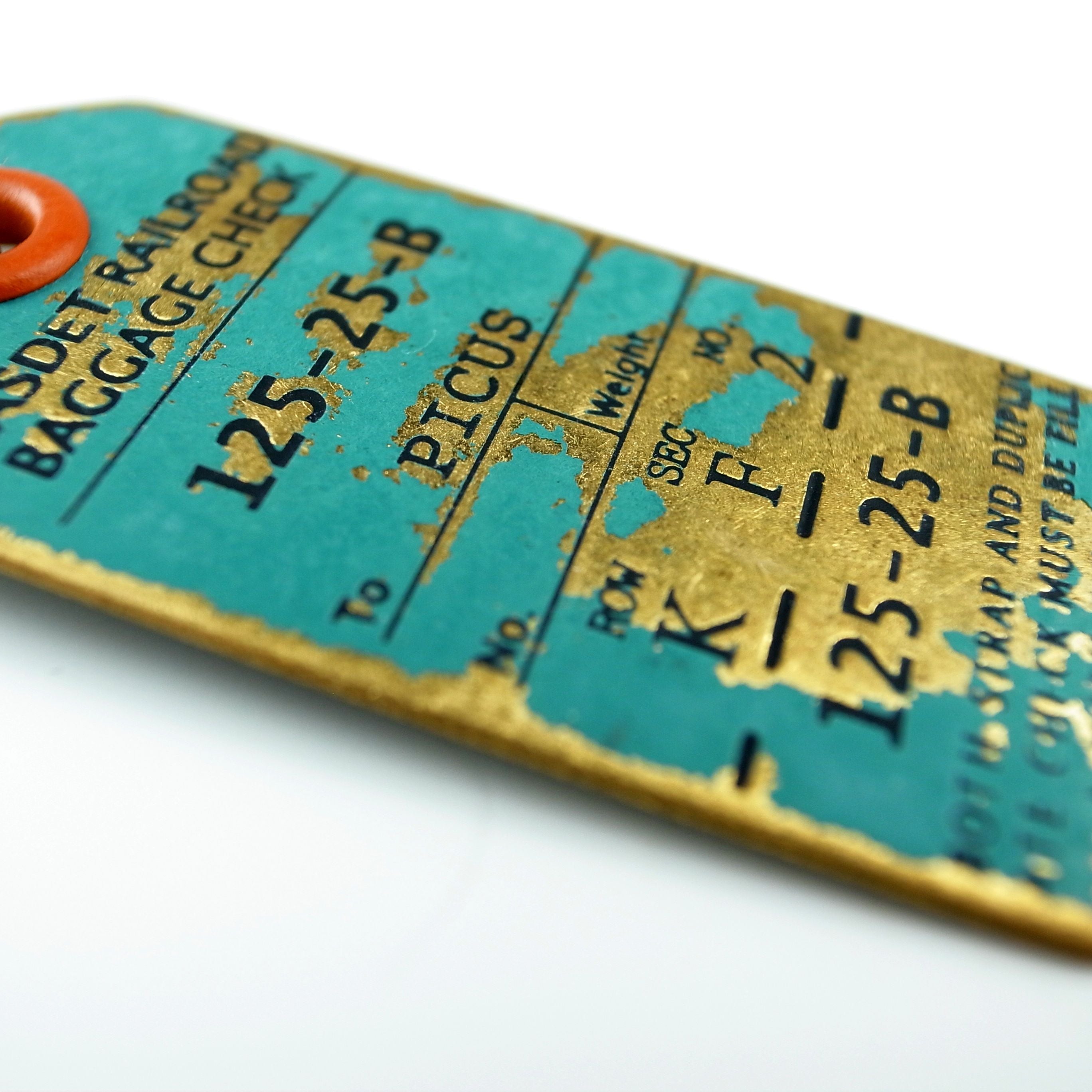 PICUS 日本黃銅精品 復古鐵道車票銅製鎖匙扣 特殊銅色 LUGGAGE TAG KEY-HOLDER COLOOR TYPE
